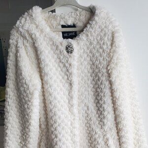 Girl Fuzzy White Jacket Me Jane size 7-9